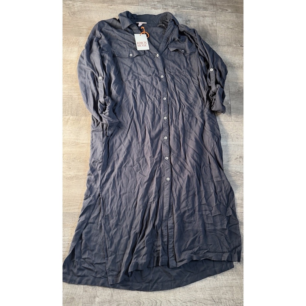 NEW Knox Rose Women's Black Button Up Dress Boho Cottagecore XL